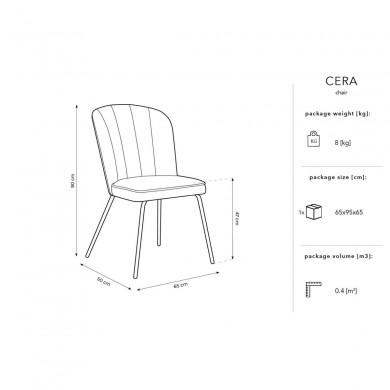 Chaise velours Cera Pétrole BOUTICA DESIGN MIC_CH_2_F10_CERA10