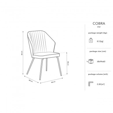 Chaise velours Cobra Pétrole BOUTICA DESIGN MIC_CH_42_F10_COBRA5