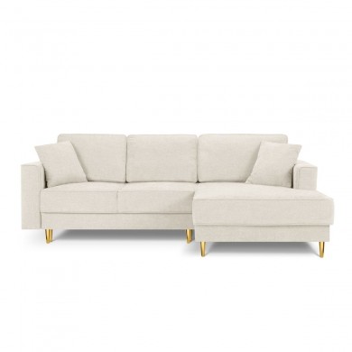 Canapé d'angle droit convertible avec coffre Dunas Beige Pieds Métal Doré BOUTICA DESIGN MIC_RCF_86_A1_DUNAS1