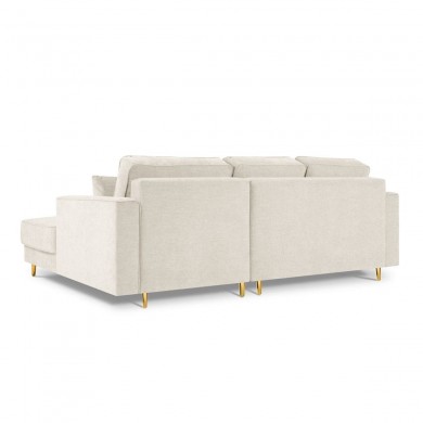 Canapé d'angle droit convertible avec coffre Dunas Beige Pieds Métal Doré BOUTICA DESIGN MIC_RCF_86_A1_DUNAS1