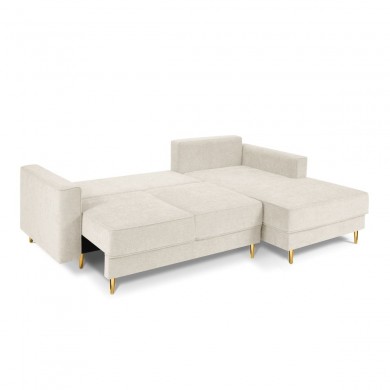 Canapé d'angle droit convertible avec coffre Dunas Beige Pieds Métal Doré BOUTICA DESIGN MIC_RCF_86_A1_DUNAS1