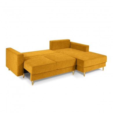 Canapé d'angle droit convertible avec coffre Dunas Jaune Pieds Métal Doré BOUTICA DESIGN MIC_RCF_86_A1_DUNAS3