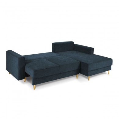 Canapé d'angle droit convertible avec coffre Dunas Bleu Foncé Pieds Métal Doré BOUTICA DESIGN MIC_RCF_86_A1_DUNAS6