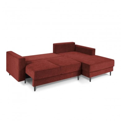 Canapé d'angle droit convertible avec coffre Dunas Rouge Pieds Métal Chromé Noir BOUTICA DESIGN MIC_RCF_86_A3_DUNAS4