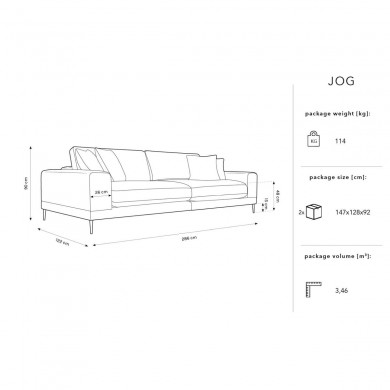 Canapé Jog Gris Foncé BOUTICA DESIGN MIC_4S_124_F1_JOG3