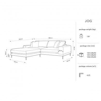 Canapé d'angle gauche Jog Beige BOUTICA DESIGN MIC_LC_124_F1_JOG1