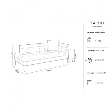 Canapé Méridienne gauche velours Karoo Vert Bouteille Pieds Métal Noir BOUTICA DESIGN MIC_CHL_51_F2_KAROO4