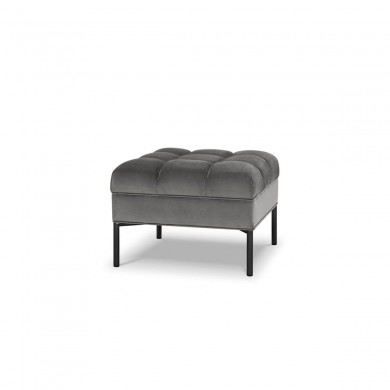 Pouf velours Karoo Gris Clair Pieds Métal Noir BOUTICA DESIGN MIC_POUF_51_F2_KAROO6