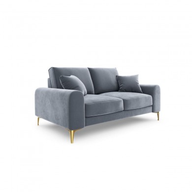 Canapé velours Larnite Bleu Clair Pieds Métal Doré 2 Places BOUTICA DESIGN MIC_2S_51_B1_LARNITE7