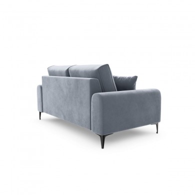 Canapé velours Larnite Bleu Clair Pieds Métal Chromé Noir 2 Places BOUTICA DESIGN MIC_2S_51_B2_LARNITE7