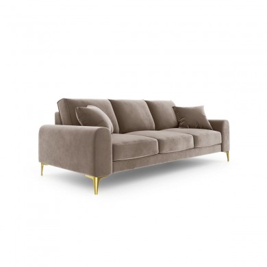 Canapé velours Larnite Cappuccino Pieds Métal Doré 3 Places BOUTICA DESIGN MIC_3S_51_B1_LARNITE1