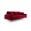 Canapé velours Larnite Rouge Pieds Métal Doré 3 Places BOUTICA DESIGN MIC_3S_51_B1_LARNITE2