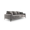 Canapé velours Larnite Gris Clair Pieds Métal Chromé Noir 3 Places BOUTICA DESIGN MIC_3S_51_B2_LARNITE10