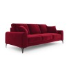 Canapé velours Larnite Rouge Pieds Métal Chromé Noir 4 Places BOUTICA DESIGN MIC_4S_51_B2_LARNITE2