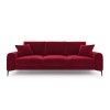 Canapé velours Larnite Rouge Pieds Métal Chromé Noir 4 Places BOUTICA DESIGN MIC_4S_51_B2_LARNITE2