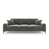 Canapé velours Larnite Gris Clair Pieds Métal Chromé Noir 4 Places BOUTICA DESIGN MIC_4S_51_B2_LARNITE10