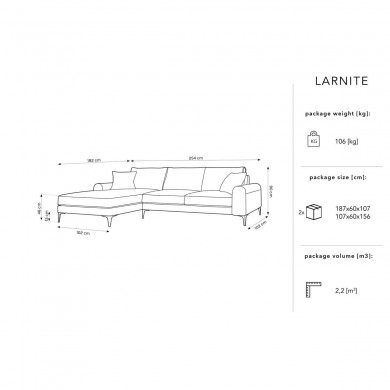 Canapé d'angle gauche Larnite Beige Clair BOUTICA DESIGN MIC_LC_52_B1_LARNITE1