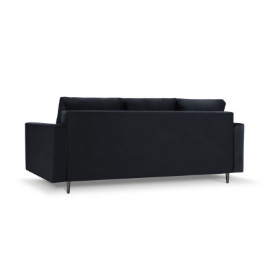 Canapé convertible avec coffre Leona Bleu Foncé Pieds Métal Chromé Noir 3 Places BOUTICA DESIGN MIC_3S_2_A3_LEONA7