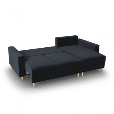 Canapé convertible avec coffre Leona Bleu Foncé Pieds Métal Doré 4 Places BOUTICA DESIGN MIC_CORF_2_A1_LEONA7