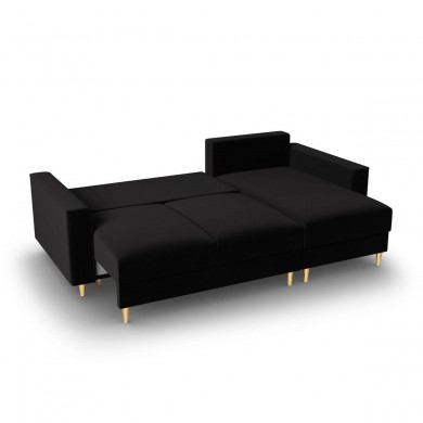 Canapé convertible avec coffre Leona Noir Pieds Métal Doré 4 Places BOUTICA DESIGN MIC_CORF_2_A1_LEONA12