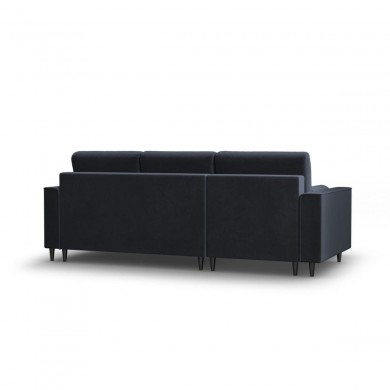 Canapé convertible avec coffre Leona Bleu Foncé Pieds Métal Chromé Noir 4 Places BOUTICA DESIGN MIC_CORF_2_A3_LEONA7