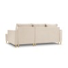 Canapé d'angle droit convertible avec coffre Leona Beige Pieds Métal Doré BOUTICA DESIGN MIC_RC_2_A1_LEONA1