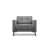 Fauteuil velours Mamaia Gris Clair Pieds Métal Noir BOUTICA DESIGN MIC_ARM_51_F1_MAMAIA11