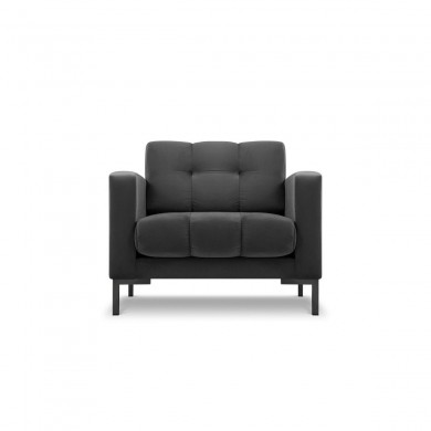 Fauteuil velours Mamaia Gris Foncé Pieds Métal Noir BOUTICA DESIGN MIC_ARM_51_F1_MAMAIA12