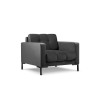 Fauteuil velours Mamaia Gris Foncé Pieds Métal Noir BOUTICA DESIGN MIC_ARM_51_F1_MAMAIA12