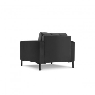 Fauteuil velours Mamaia Gris Foncé Pieds Métal Noir BOUTICA DESIGN MIC_ARM_51_F1_MAMAIA12