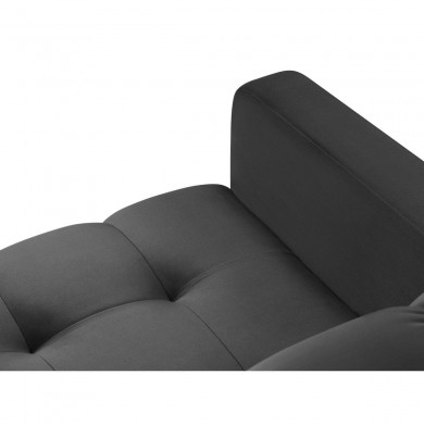 Fauteuil velours Mamaia Gris Foncé Pieds Métal Noir BOUTICA DESIGN MIC_ARM_51_F1_MAMAIA12