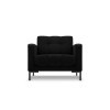 Fauteuil velours Mamaia Noir Pieds Métal Noir BOUTICA DESIGN MIC_ARM_51_F1_MAMAIA13