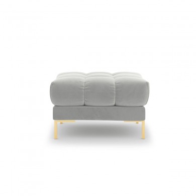 Pouf velours Mamaia Argent Pieds Métal Doré BOUTICA DESIGN MIC_POUF_51_E1_MAMAIA10