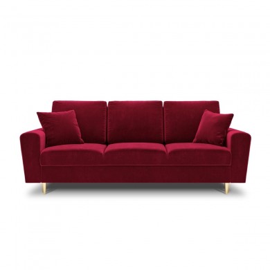 Canapé convertible avec coffre Moghan Rouge Pieds Métal Doré 3 Places BOUTICA DESIGN MIC_3SF_2_A1_MOGHAN2