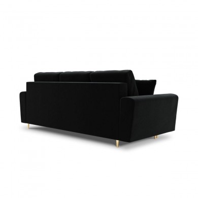 Canapé convertible avec coffre Moghan Noir Pieds Métal Doré 3 Places BOUTICA DESIGN MIC_3SF_2_A1_MOGHAN10