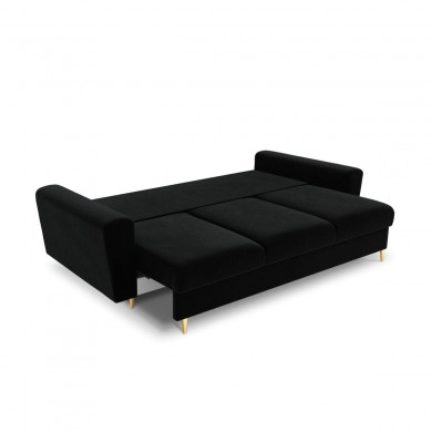 Canapé convertible avec coffre Moghan Noir Pieds Métal Doré 3 Places BOUTICA DESIGN MIC_3SF_2_A1_MOGHAN10