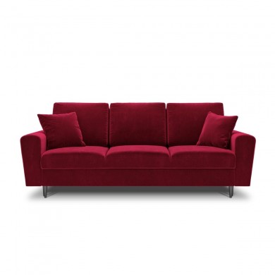 Canapé convertible avec coffre Moghan Rouge Pieds Métal Chromé Noir 3 Places BOUTICA DESIGN MIC_3SF_2_A3_MOGHAN2