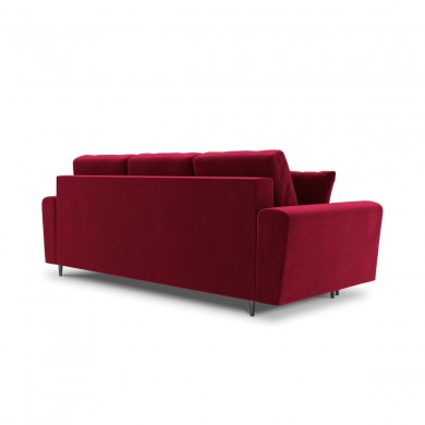 Canapé convertible avec coffre Moghan Rouge Pieds Métal Chromé Noir 3 Places BOUTICA DESIGN MIC_3SF_2_A3_MOGHAN2