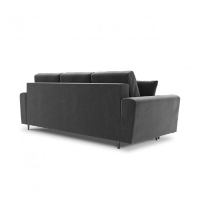 Canapé convertible avec coffre Moghan Gris Clair Pieds Métal Chromé Noir 3 Places BOUTICA DESIGN MIC_3SF_2_A3_MOGHAN8