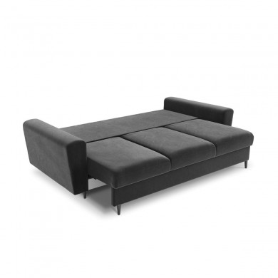 Canapé convertible avec coffre Moghan Gris Clair Pieds Métal Chromé Noir 3 Places BOUTICA DESIGN MIC_3SF_2_A3_MOGHAN8