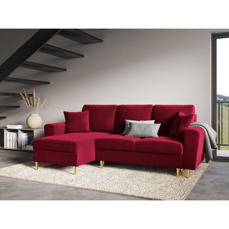 Canapé convertible avec coffre Moghan Rouge Pieds Métal Doré 4 Places BOUTICA DESIGN MIC_COR_2_A1_MOGHAN2