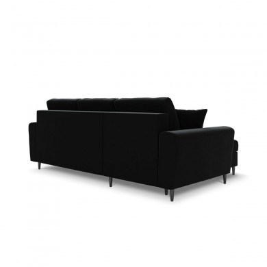 Canapé convertible avec coffre Moghan Noir Pieds Métal Chromé Noir 4 Places BOUTICA DESIGN MIC_COR_2_A3_MOGHAN10