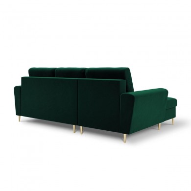 Canapé d'angle gauche convertible avec coffre Moghan Vert Bouteille Pieds Métal Doré 4 Places BOUTICA DESIGN MIC_LCF_2_A1_MOGHAN6