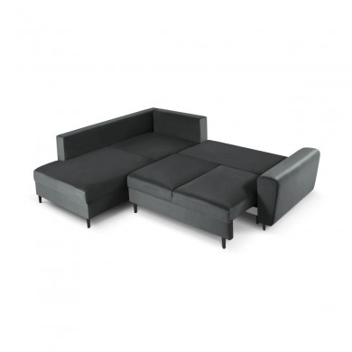 Canapé d'angle gauche convertible avec coffre Moghan Gris Foncé Pieds Métal Chromé Noir 5 Places BOUTICA DESIGN MIC_LCF_L_2_A3_MOGHAN9