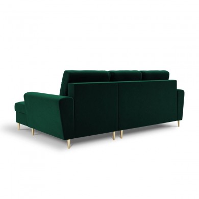 Canapé d'angle droit convertible avec coffre Moghan Vert Bouteille Pieds Métal Doré 4 Places BOUTICA DESIGN MIC_RCF_2_A1_MOGHAN6