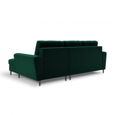 Canapé d'angle droit convertible avec coffre Moghan Vert Bouteille Pieds Métal Chromé Noir 4 Places BOUTICA DESIGN MIC_RCF_2_A3_MOGHAN6