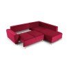 Canapé d'angle droit convertible avec coffre Moghan Rouge Pieds Métal Doré 5 Places BOUTICA DESIGN MIC_RCF_L_2_A1_MOGHAN2