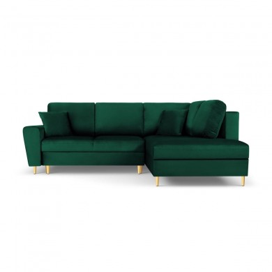 Canapé d'angle droit convertible avec coffre Moghan Vert Bouteille Pieds Métal Doré 5 Places BOUTICA DESIGN MIC_RCF_L_2_A1_MOGHAN6