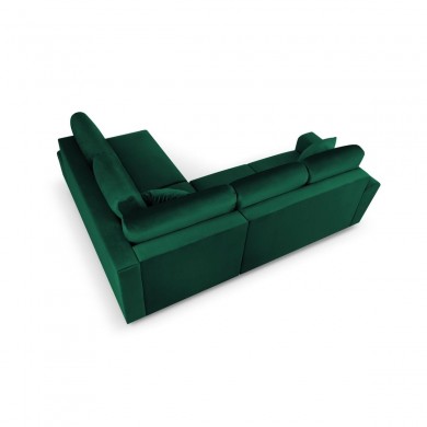 Canapé d'angle droit convertible avec coffre Moghan Vert Bouteille Pieds Métal Chromé Noir 5 Places BOUTICA DESIGN MIC_RCF_L_2_A3_MOGHAN6