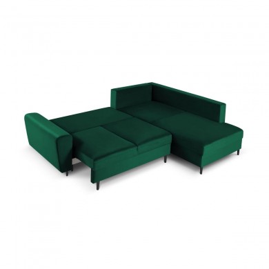 Canapé d'angle droit convertible avec coffre Moghan Vert Bouteille Pieds Métal Chromé Noir 5 Places BOUTICA DESIGN MIC_RCF_L_2_A3_MOGHAN6